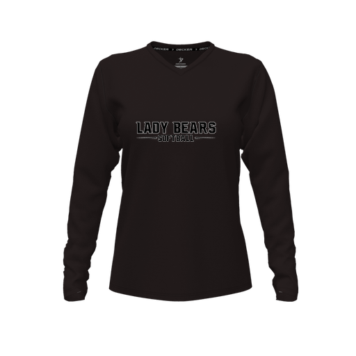 [CUS-DFW-TEES-CMF-VNK-LSL-BLK-FYXS-LOGO2] Comfort T-Shirt (Female Youth XS, Black, V Neck, Logo 2, Long Sleeve)