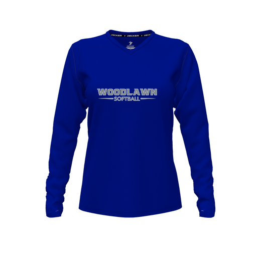 [CUS-DFW-TEES-CMF-VNK-LSL-RYL-FYXS-LOGO3] Comfort T-Shirt (Female Youth XS, Royal, V Neck, Logo 3, Long Sleeve)