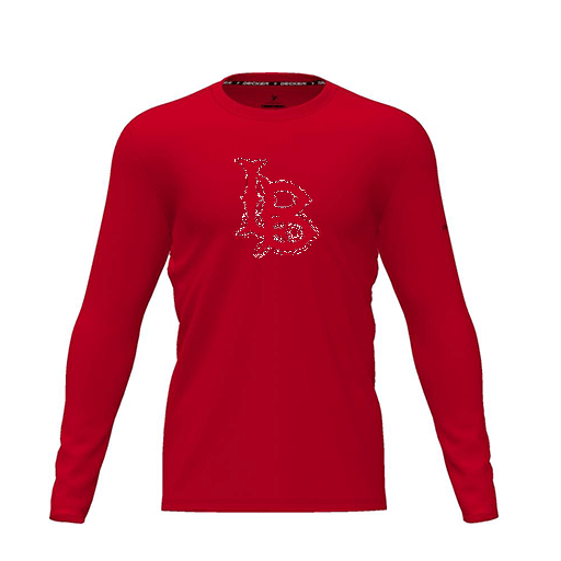 [CUS-DRIF-TEES-PER-CNK-LSL-RED-YXS-LOGO1] Dri Fit Performance T-Shirt (Youth XS, Red, Logo 1, Long Sleeve)