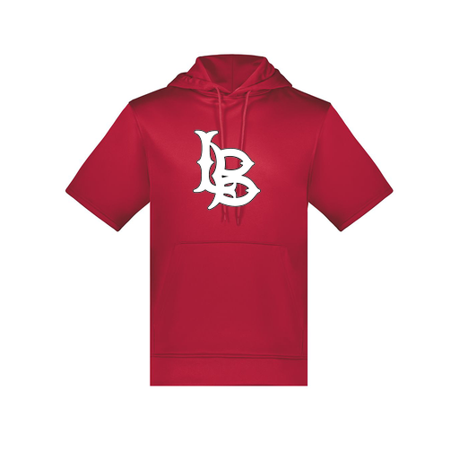 [6871.083.S-LOGO1] Men's Dri Fit Short Sleeve Hoodie (Adult S, Red, Logo 1)