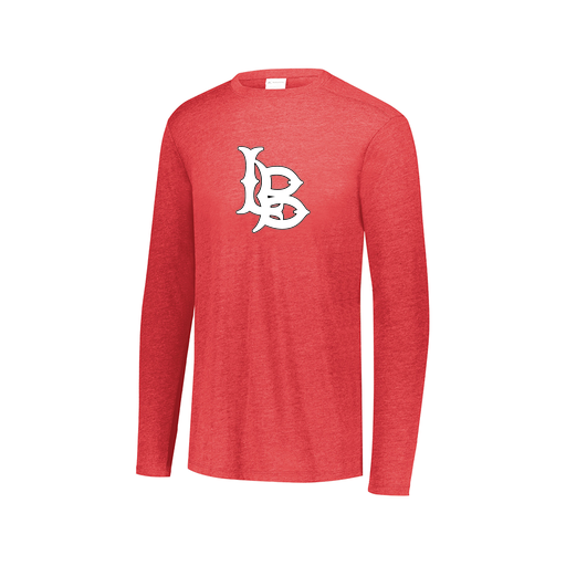 [FTLCUBRD-AXS-LOGO1] Decker Men's Tri-Blend T-Shirt - Long Sleeve (Adult XS, Red, Logo 1)