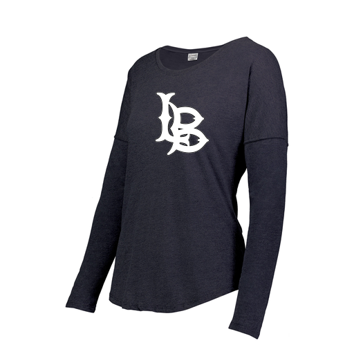 [FTLCUBNV-FAXS-LOGO1] Decker Women's Tri-Blend T-Shirt - Long Sleeve (Female Adult XS, Navy, Logo 1)