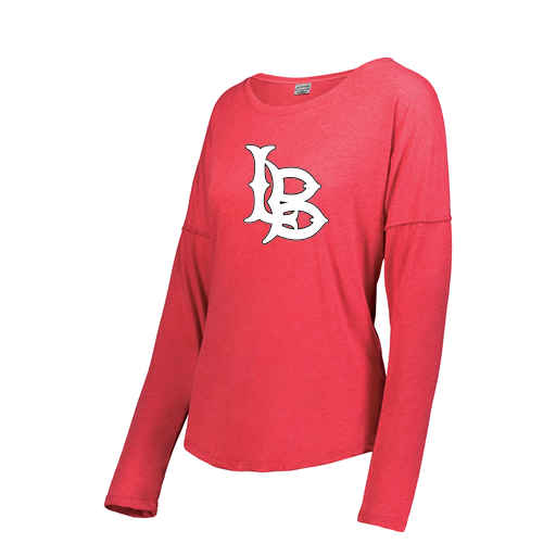 [FTLCUBRD-FAXS-LOGO1] Decker Women's Tri-Blend T-Shirt - Long Sleeve (Female Adult XS, Red, Logo 1)